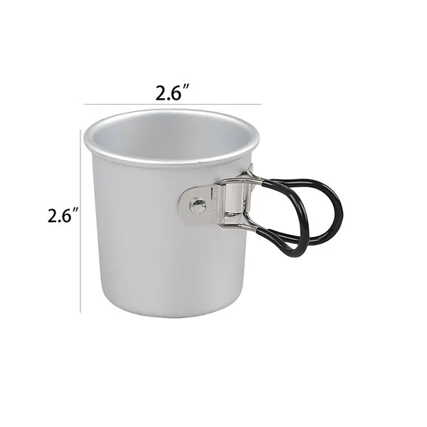 10oz Outdoor Aluminum Alloy Cup With Foldable Hnadle