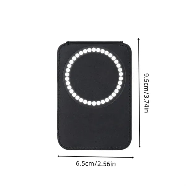 Magnetic Leather Phone Wallet With Ring Grip Stand