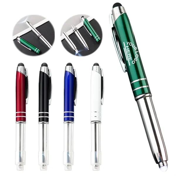 3 in 1 Stylus LED Light Ballpoint Pen