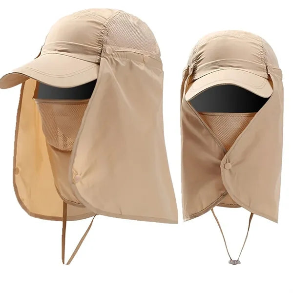 Sun Hat With Detachable Neck Flap & Face Cover