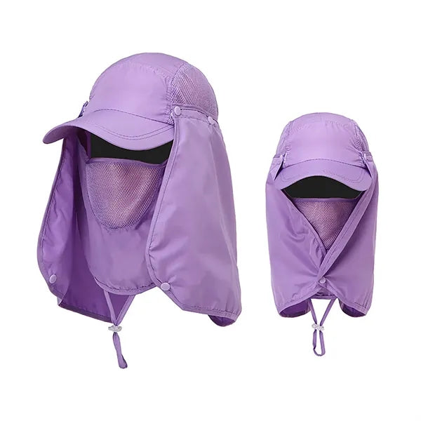 Sun Hat With Detachable Neck Flap & Face Cover