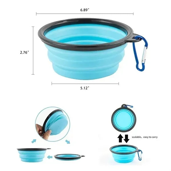 Collapsible Pet Bowl With Carabiner