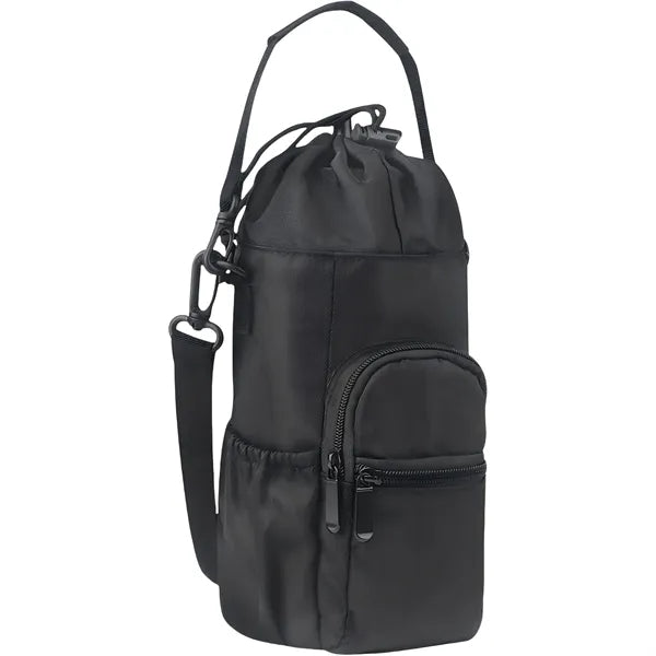 Water Bottle Drawstring Carrier Bag with Phone Pocket