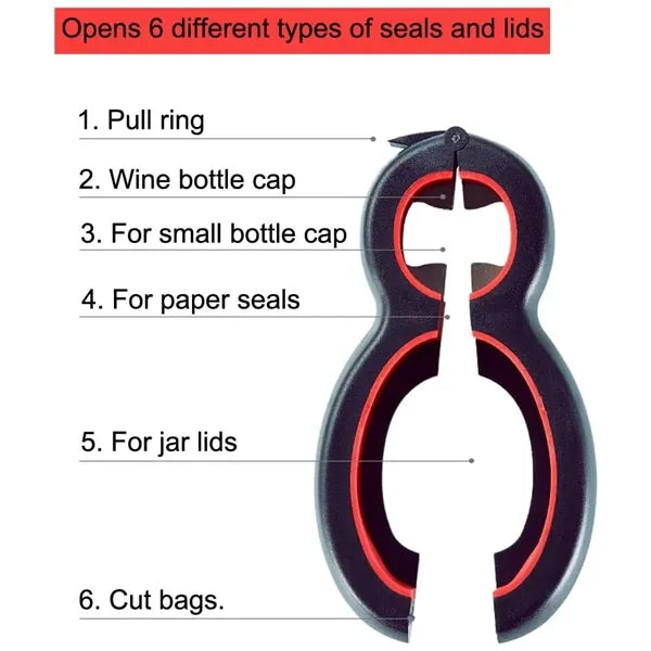 Six-In-One Multifunctional Bottle Opener