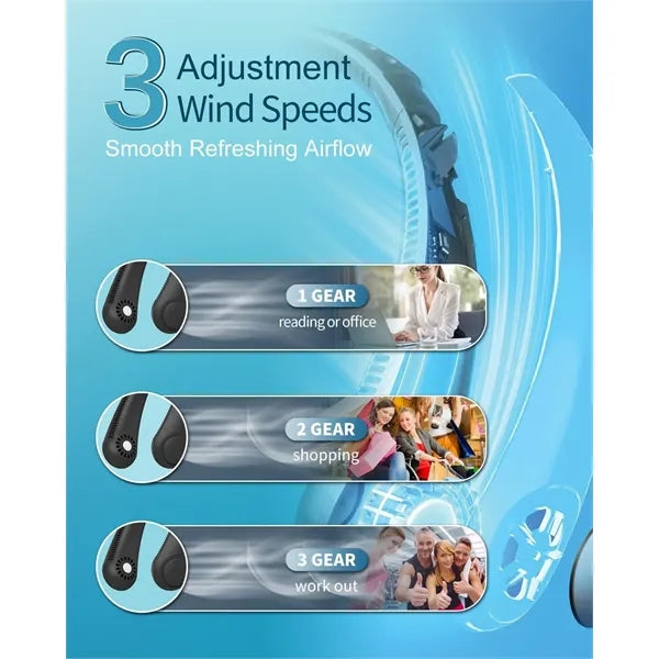 Bladeless Neck Fan with Rechargeable Battery