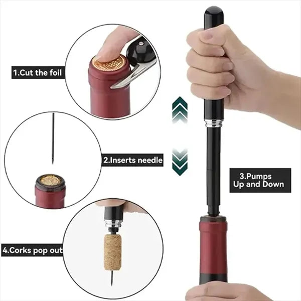 Wine Opener Air Pressure Pump Bottle Corkscrew