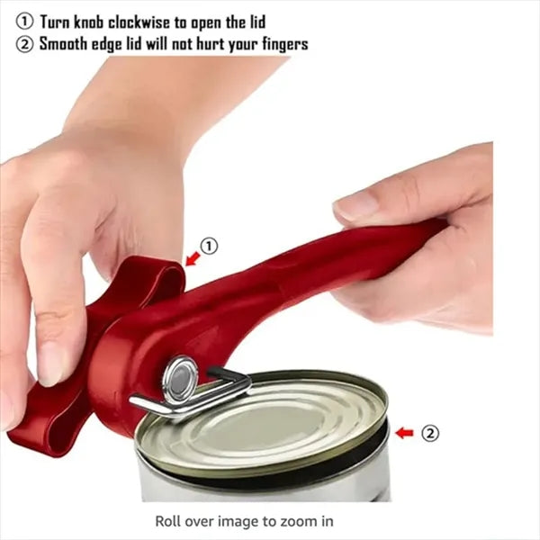 Multifunctional safety side-cut manual can opener