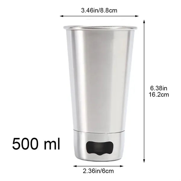 Metal Beer Tumbler Mug with Bottle Opener