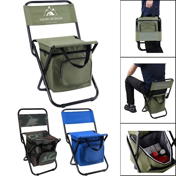 Foldable Camping Chair with Cooler Bag