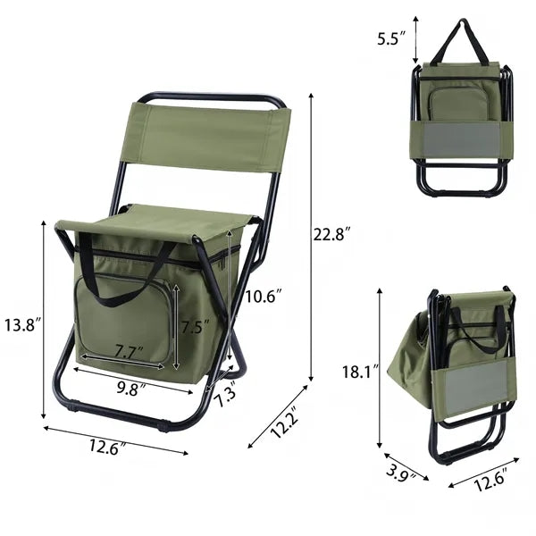 Foldable Camping Chair with Cooler Bag