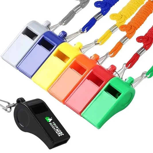 Plastic Whistle With Lanyard
