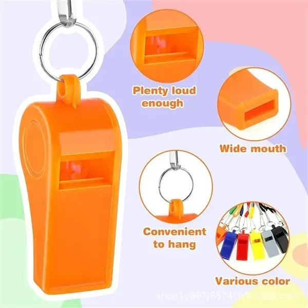 Plastic Whistle With Lanyard