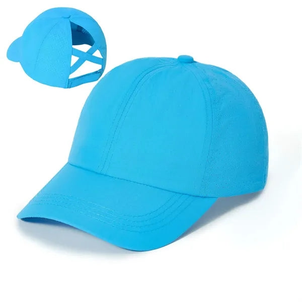 Adjustable Cross Ponytail Baseball Cap