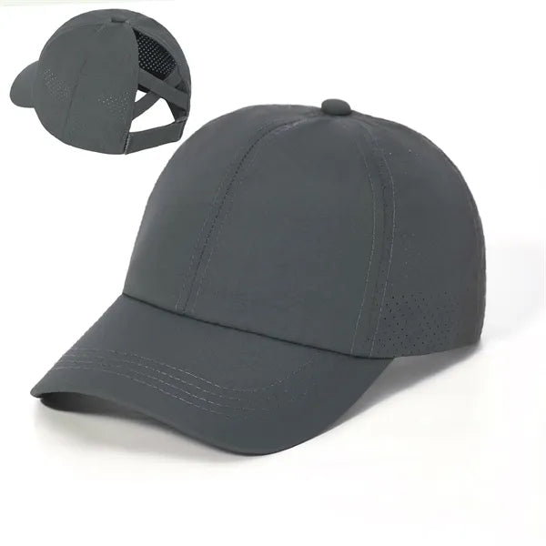 Adjustable Cross Ponytail Baseball Cap