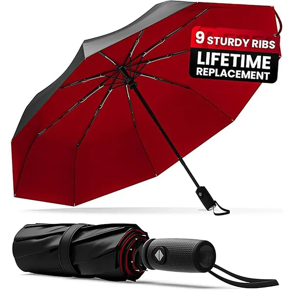 Double Top Windproof Travel Umbrella