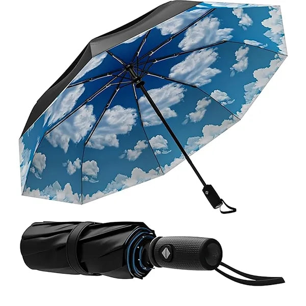 Double Top Windproof Travel Umbrella