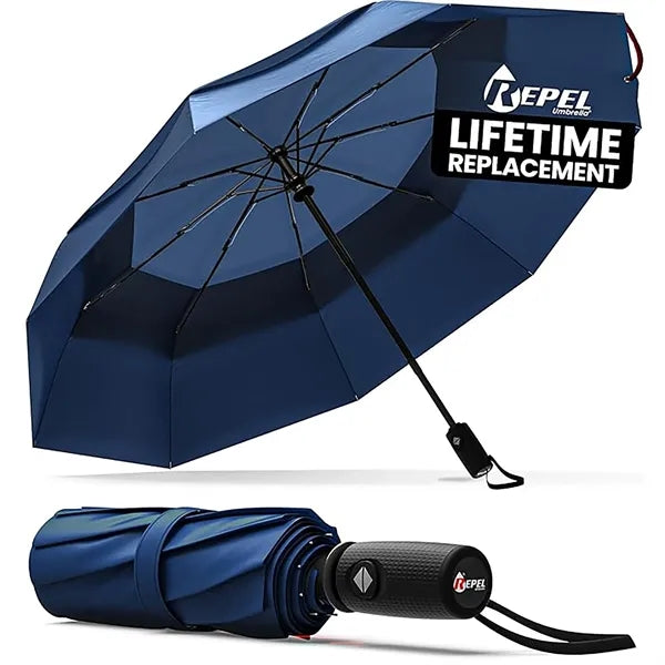 Double Top Windproof Travel Umbrella