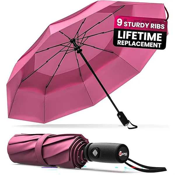 Double Top Windproof Travel Umbrella