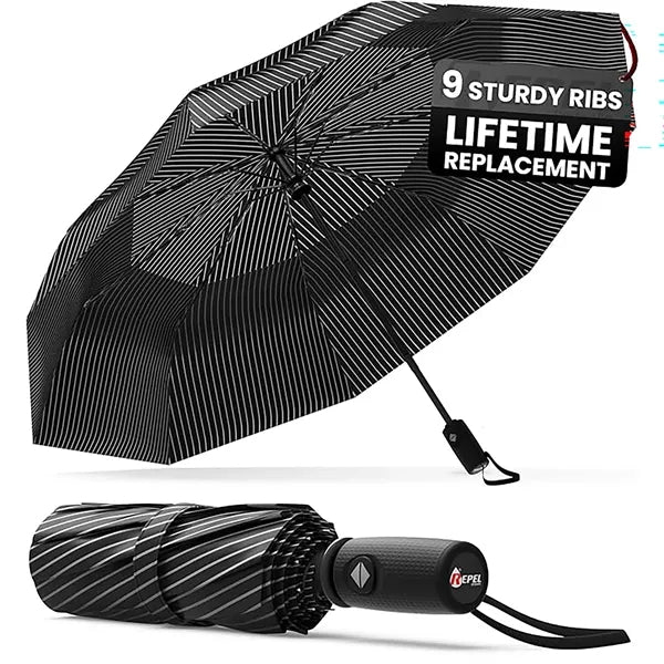 Double Top Windproof Travel Umbrella