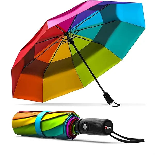 Double Top Windproof Travel Umbrella