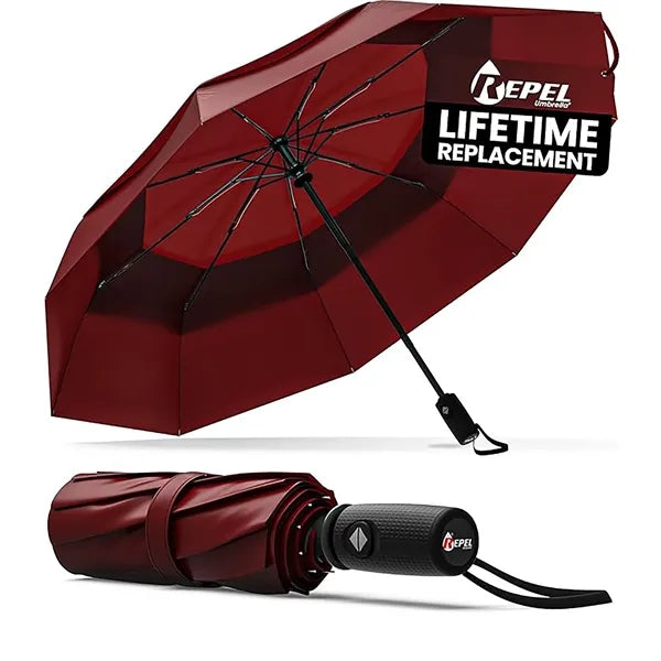 Double Top Windproof Travel Umbrella