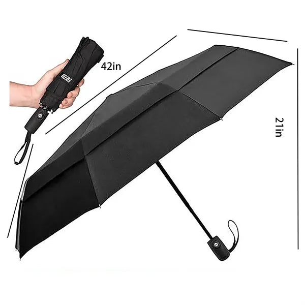 Double Top Windproof Travel Umbrella