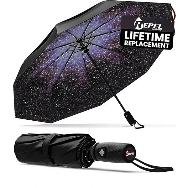 Double Top Windproof Travel Umbrella