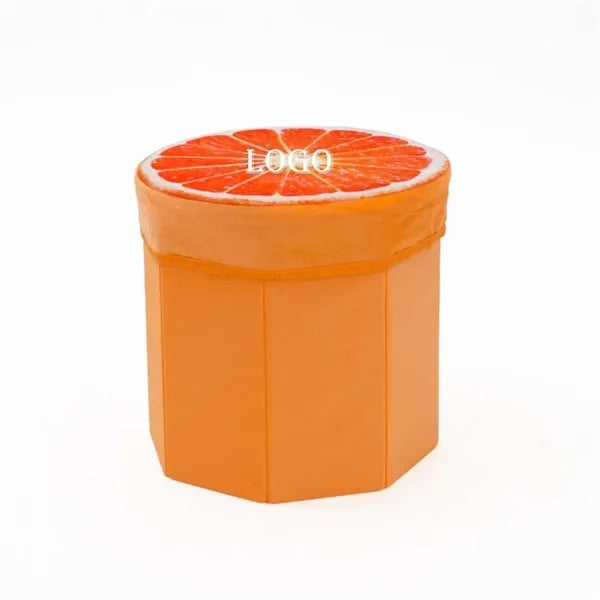 Round Fruit Design Storage Stool - Orange