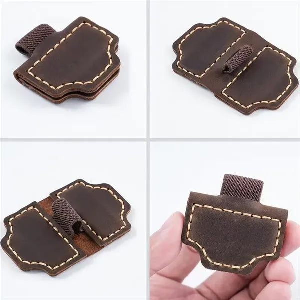 Magnetic Leather Bookmark with Pen Holder