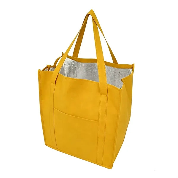 Non-Woven Insulated zipper Grocery Tote Bag