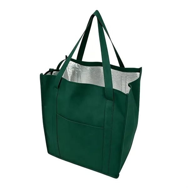 Non-Woven Insulated zipper Grocery Tote Bag