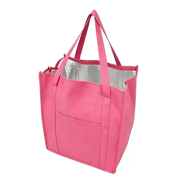 Non-Woven Insulated zipper Grocery Tote Bag