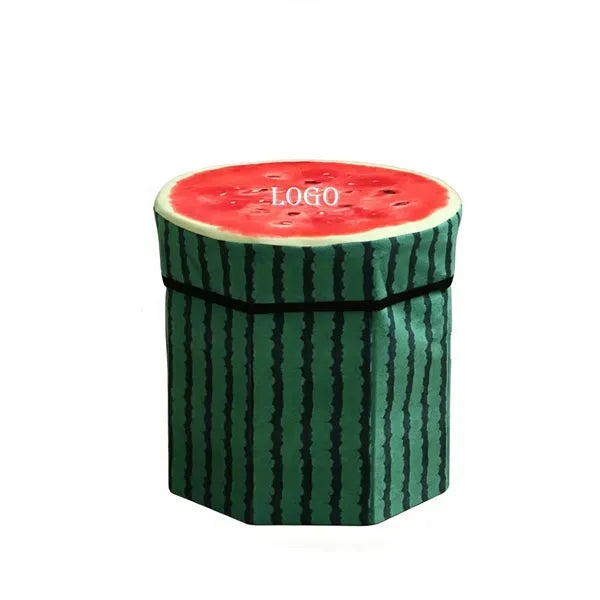 Round Fruit Design Storage Stool - Watermelon