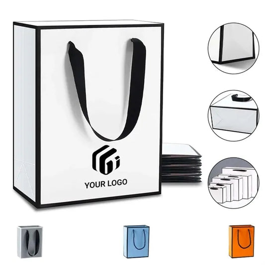 Reinforced Handle Customizable Eco-Friendly Gift Paper Bags