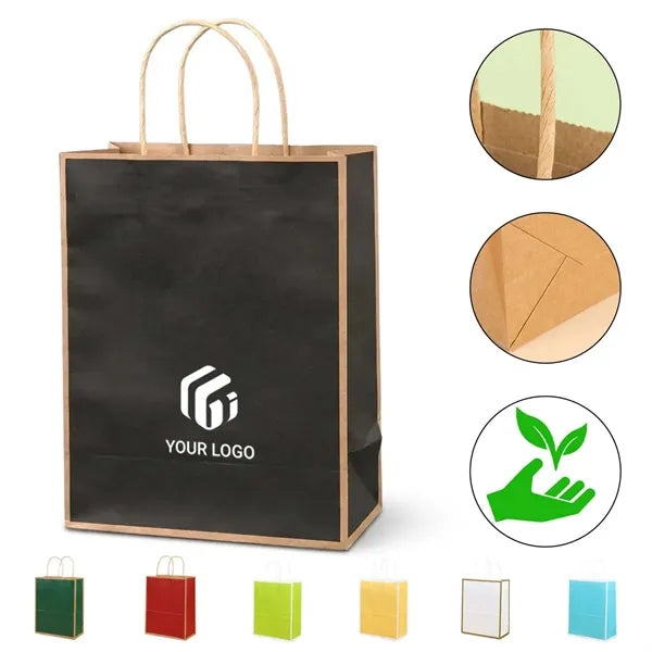Reinforced Handle Customizable Eco-Friendly Kraft Paper Bags