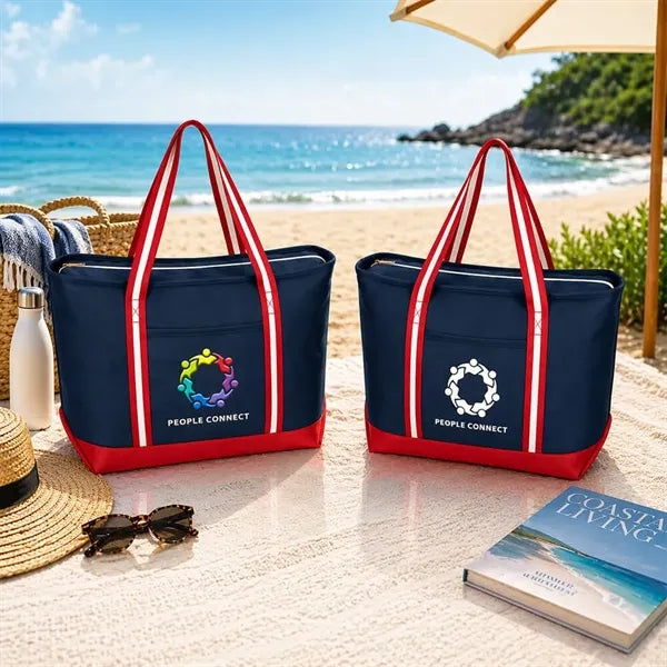 Large Cotton Tote Bag with Zipper