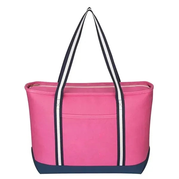 Large Cotton Tote Bag with Zipper