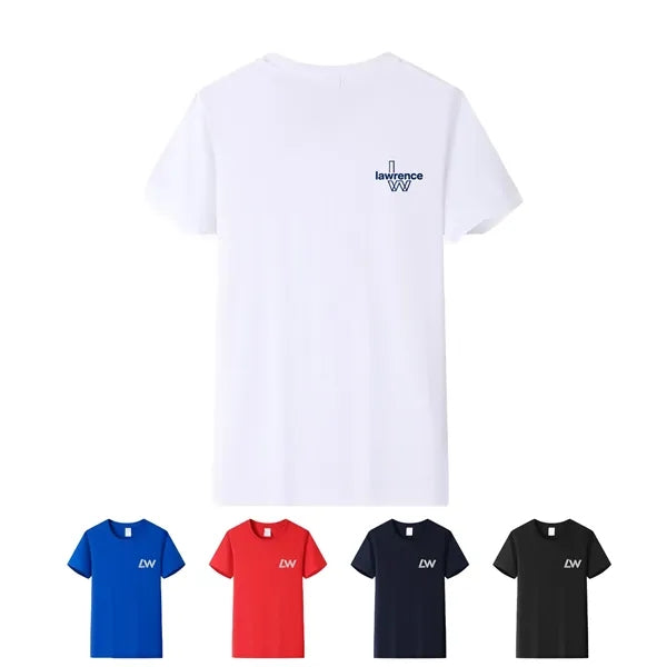 Combed Cotton T Shirt Crew Neck Short Sleeve