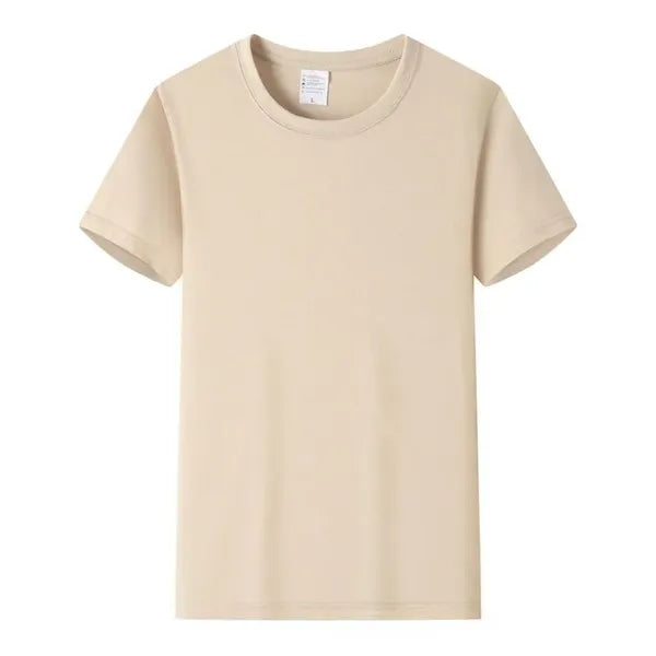 Combed Cotton T Shirt Crew Neck Short Sleeve