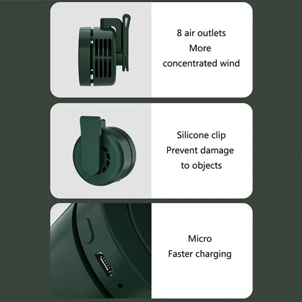 Portable Hands-Free Bladeless Clip Fan