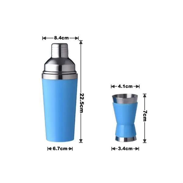 Plastic & Stainless Steel Cocktail Shaker Set W/ Jigger