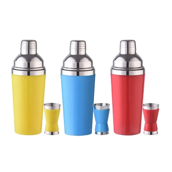 Plastic & Stainless Steel Cocktail Shaker Set W/ Jigger