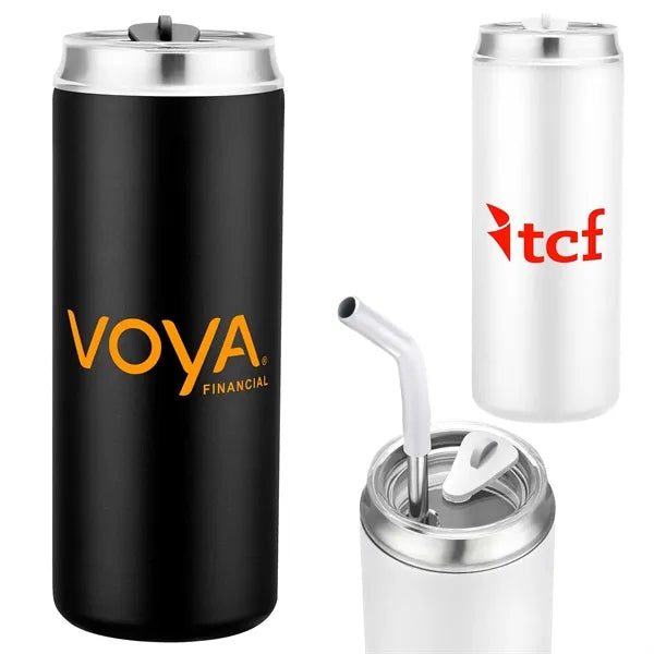 20oz. Stainless Steel Tumbler with Dual-Use Lid and Straw