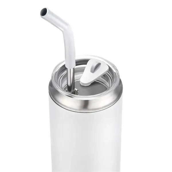 20oz. Stainless Steel Tumbler with Dual-Use Lid and Straw
