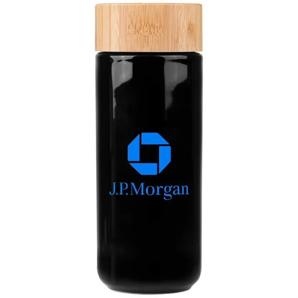 10oz. Double-Wall Ceramic Bottle with Bamboo Screw-Top Lid