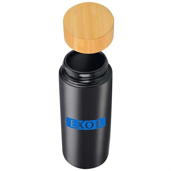 10oz. Double-Wall Ceramic Bottle with Bamboo Screw-Top Lid