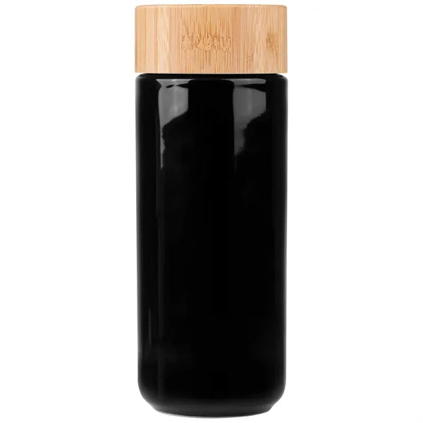 10oz. Double-Wall Ceramic Bottle with Bamboo Screw-Top Lid