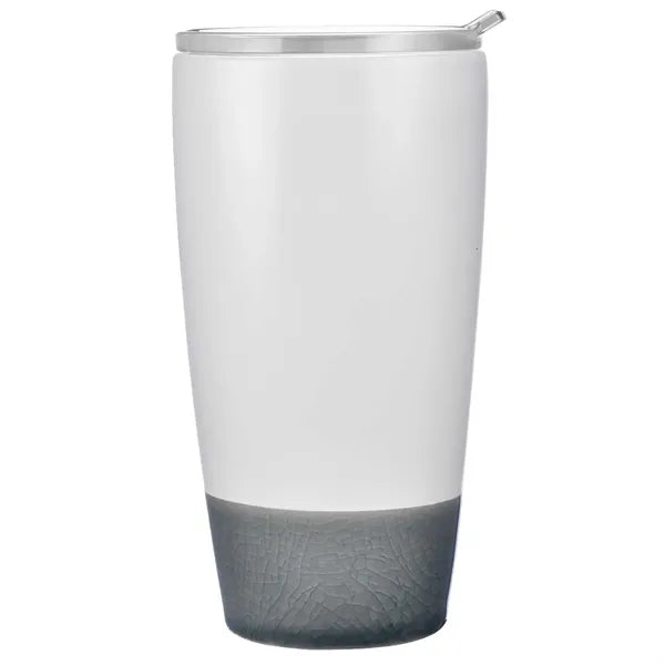 12oz. Tapered Double-Wall Ceramic Tumbler with Crackle Base