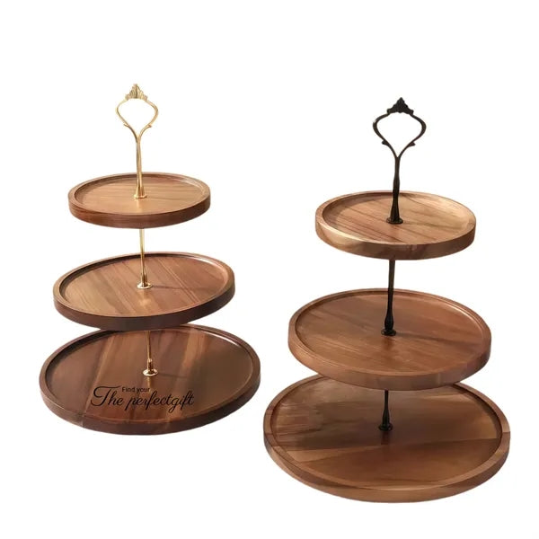 Wooden cake plate