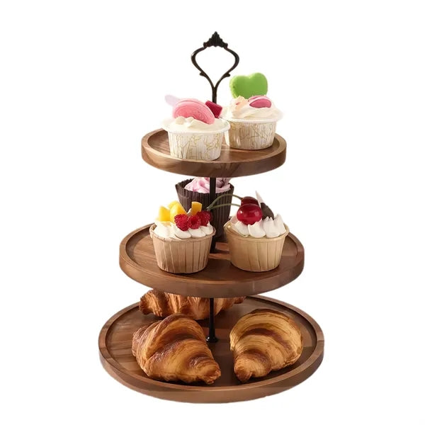 Wooden cake plate